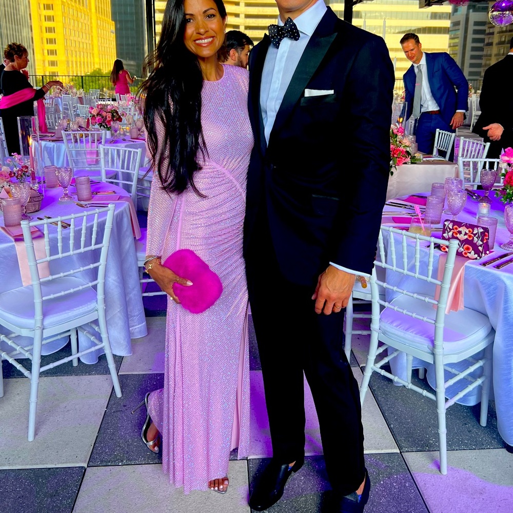 Self portrait xs or 0 long pink gown